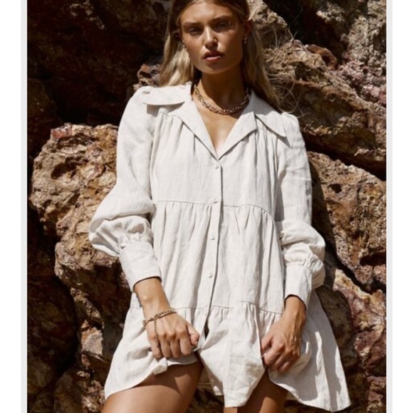DISSH Dresses & Skirts - DISSH eloise natural linen mini dress
